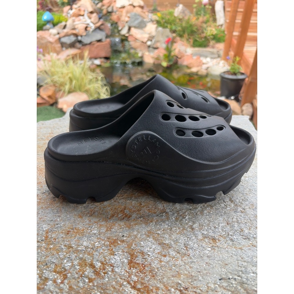 Adidas by Stella McCartney Clogs Core Black Platform Slip On Shoes HP3001 US 10